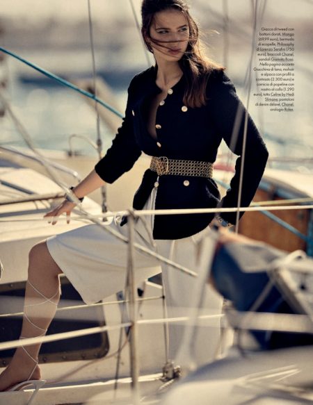 Sara Witt ELLE Italy Yacht Nautical Style Fashion Editorial