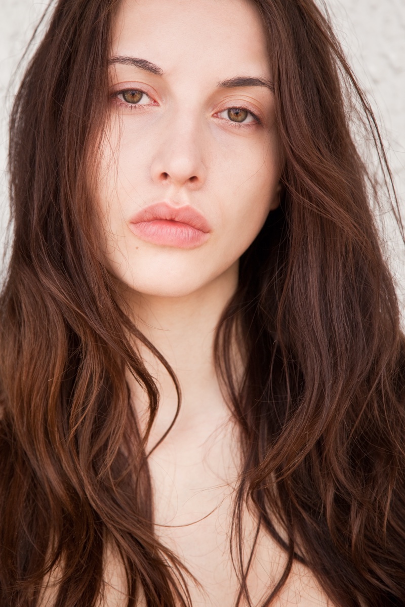 Tired Looking Brunette Woman Portrait