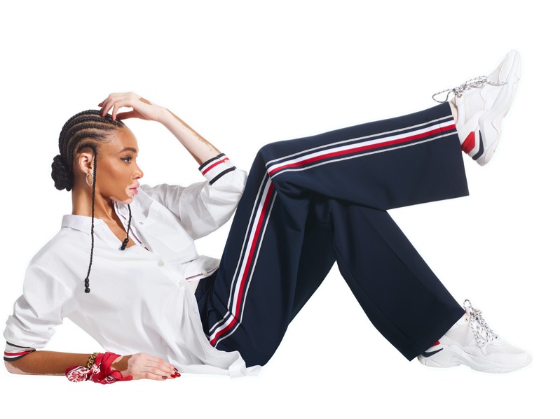 Winnie Harlow strikes a pose in Tommy Hilfiger Icons spring-summer 2020 campaign