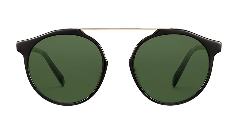 Warby Parker Cooper Sunglasses in Jet Black with Riesling $145