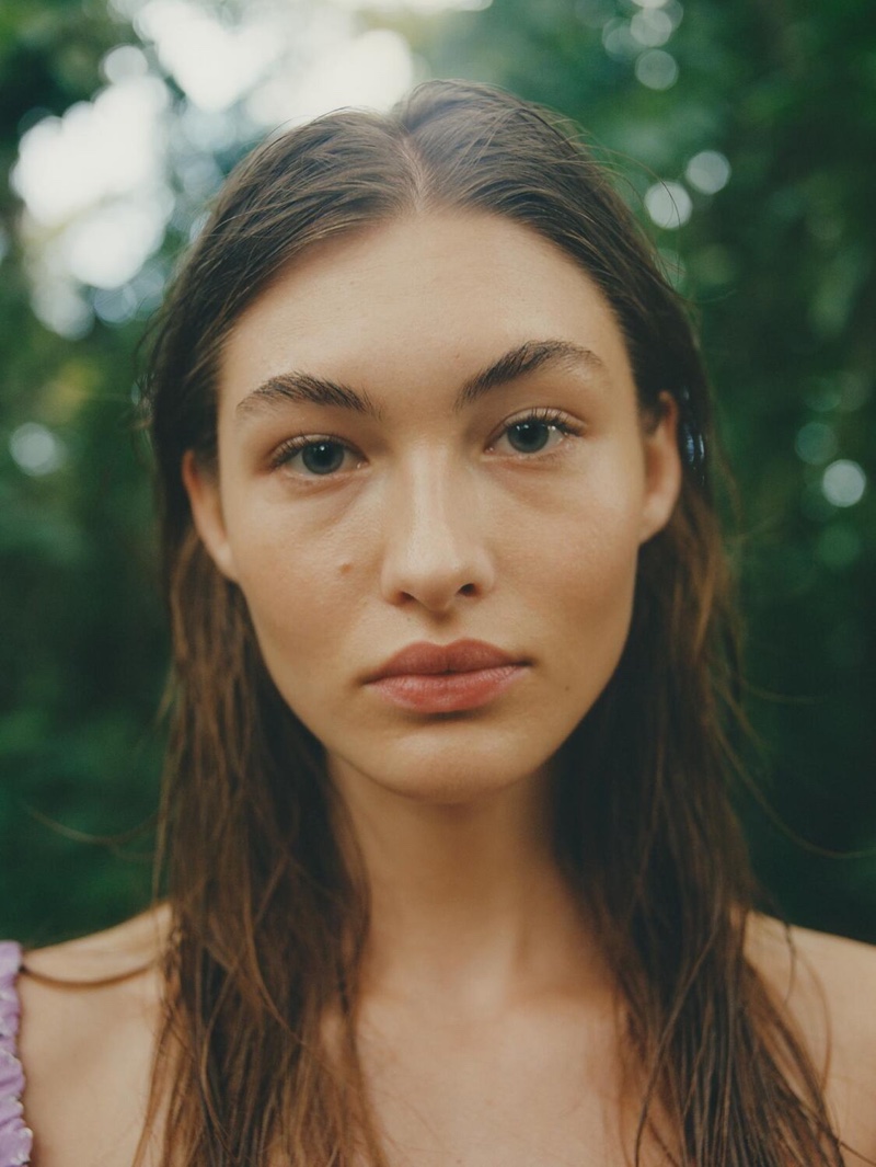 Model Grace Elizabeth appears in Zara Lost Garden spring-summer 2020 editorial