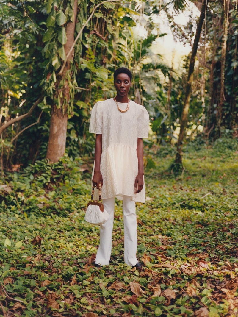 Elecia Gordon poses for Zara Lost Garden spring-summer 2020 editorial