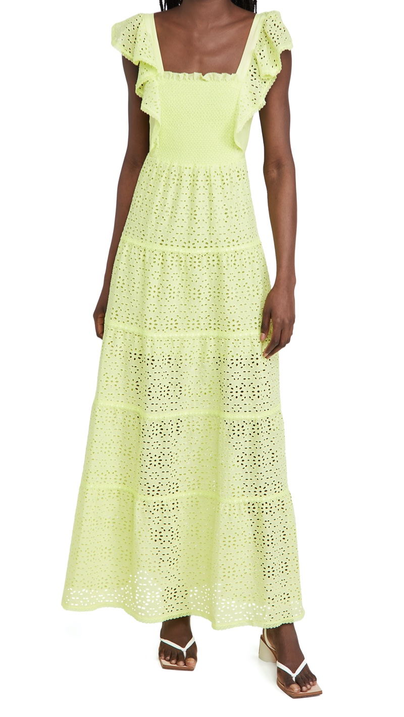 alice + olivia Jules Tie Back Paneled Maxi Dress $595