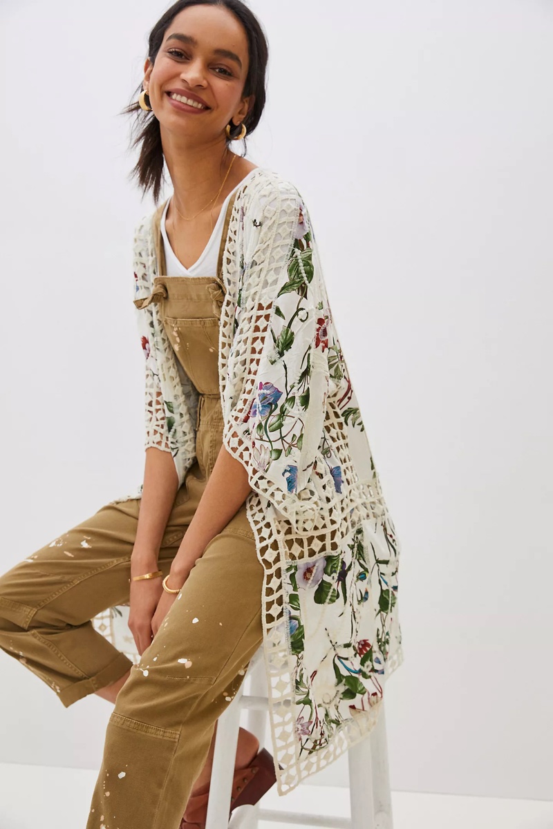 Anthropologie Clea Crochet Kimono $118