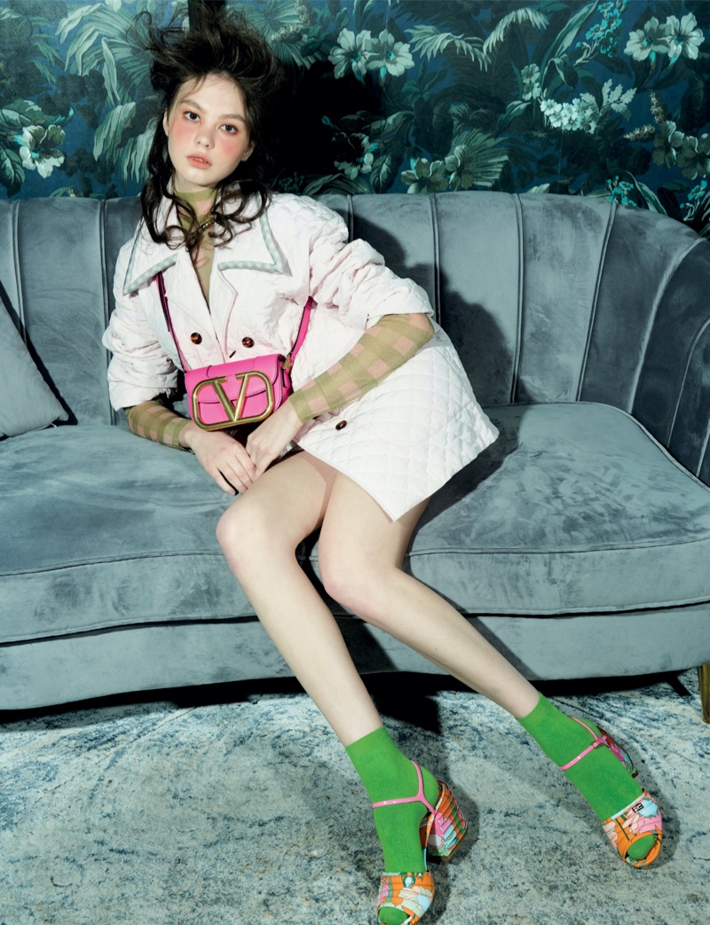 Elena Usova Wears Chic Accessories for Harper's Bazaar Singapore