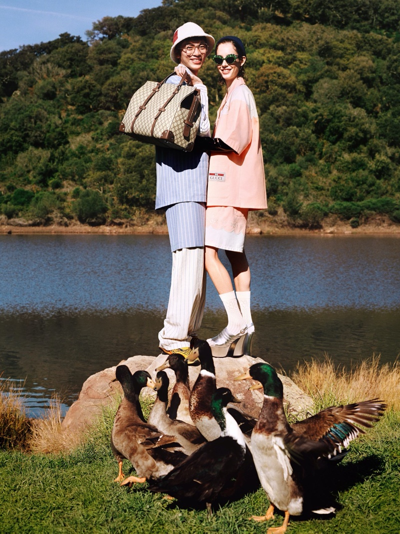 Gucci goes outdoors for its pre-fall 2020 campaign.