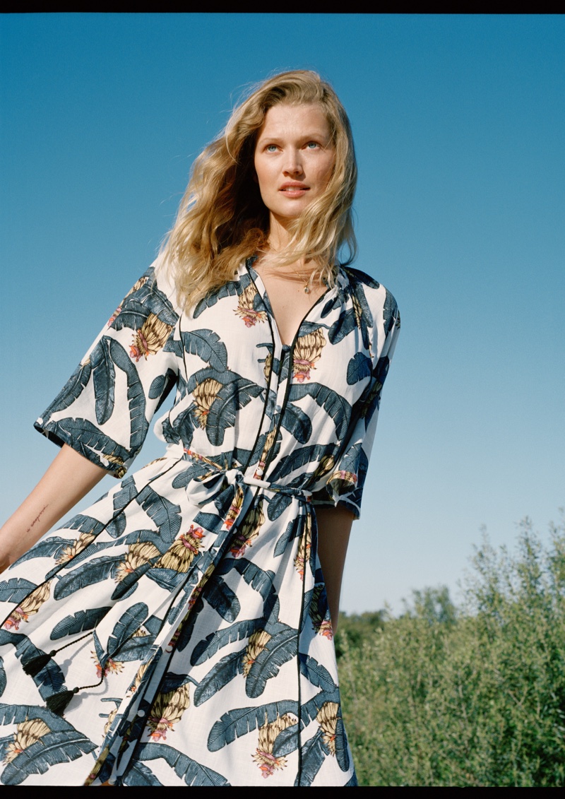 Toni Garrn stars in H&M x Desmond & Dempsey campaign.