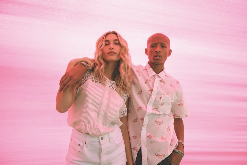 Hailey Baldwin and Jaden Smith link up for Levi's Festival 2020 campaign.