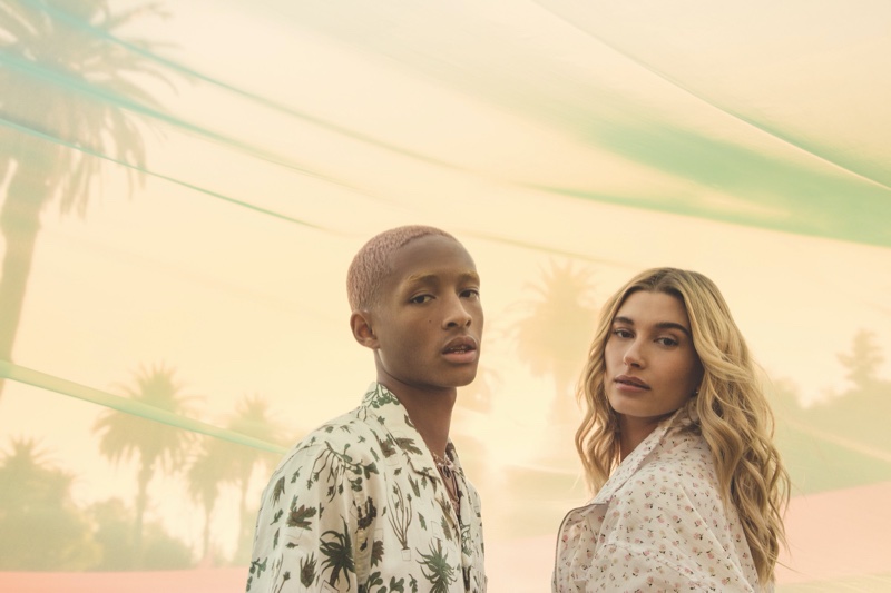 Jaden Smith and Hailey Baldwin pose for Levi's Festival 2020 campaign.