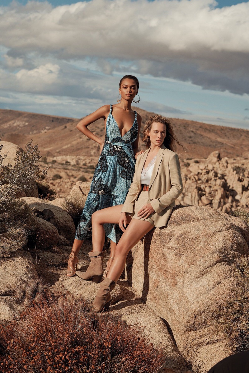 Samantha Archibald and Hannah Ferguson star in Intermix spring-summer 2020 campaign