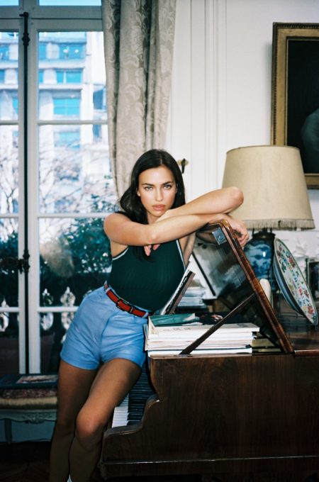Irina Shayk Embraces Casual Indoor Looks for Interview