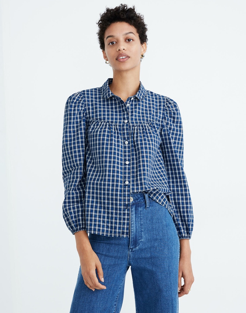 Madewell Plaid Peter Pan Collar Shirt $59.99