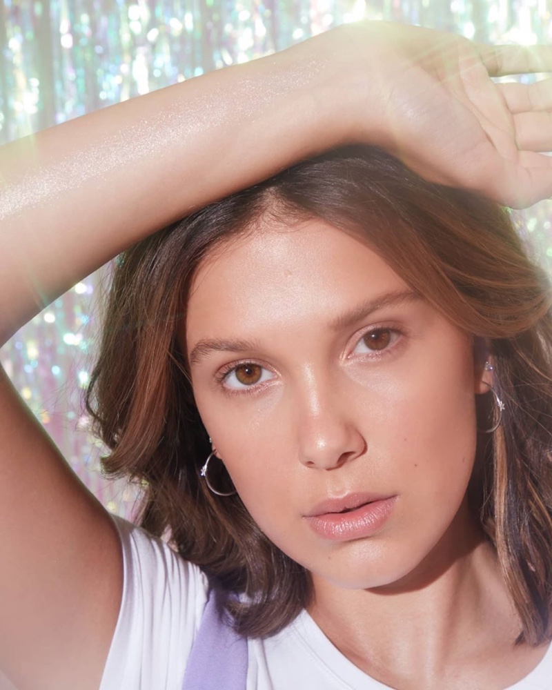 Ready for her closeup, Millie Bobby Brown poses for Florence by Mills Highlight You campaign.