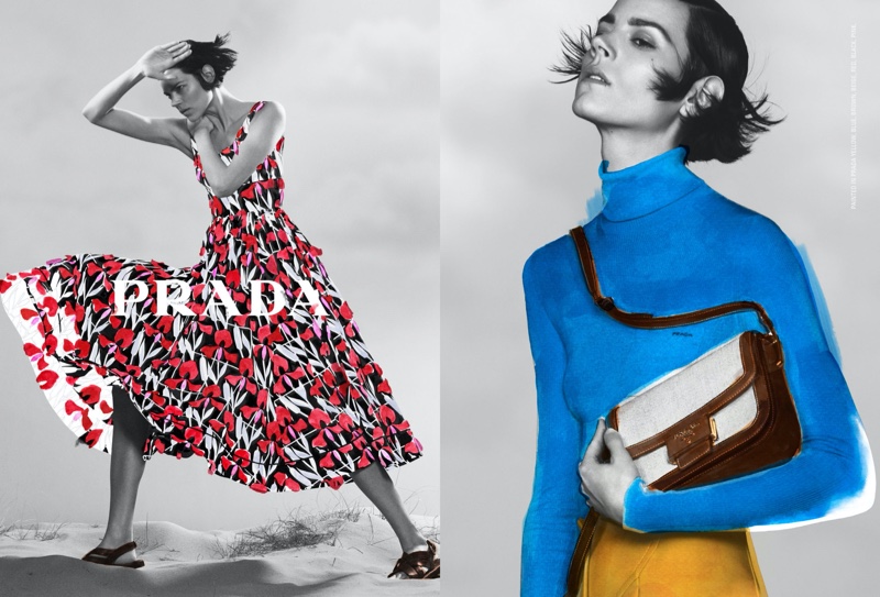 Model Freja Beha Erichsen appears in Prada pre-fall 2020 campaign.