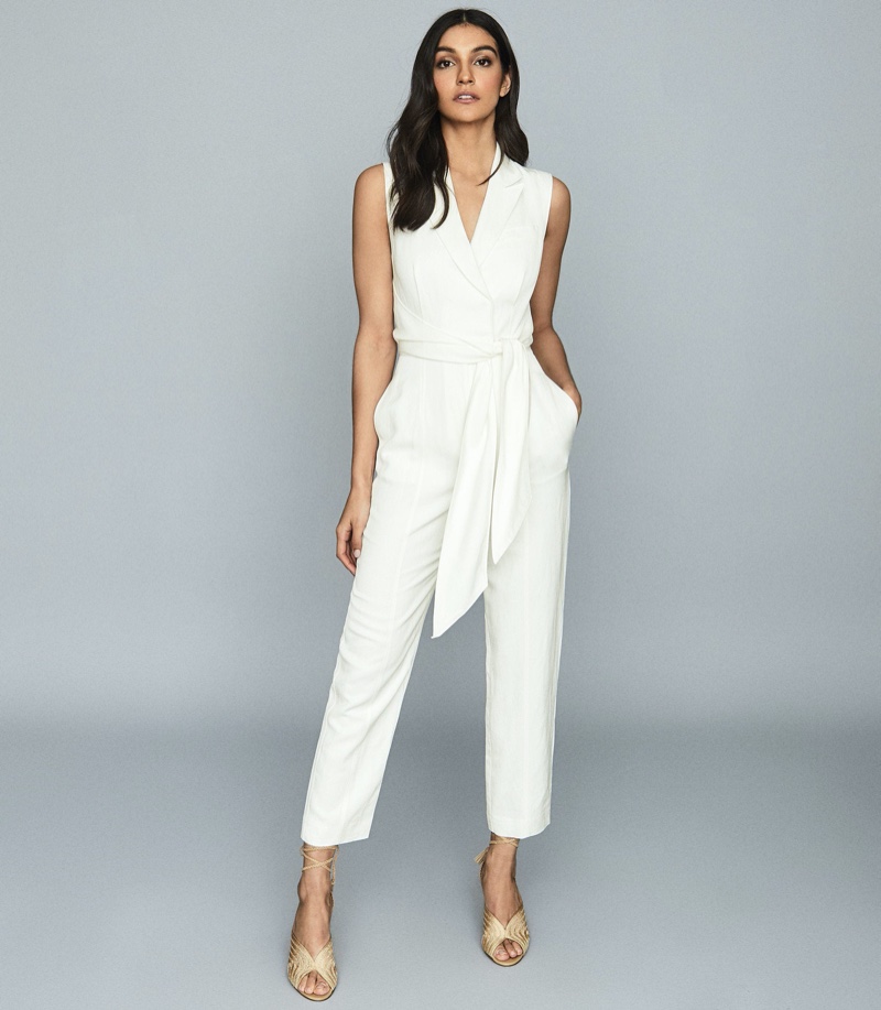 Reiss Romy Wrap-Tie Tailored Jumpsuit $370