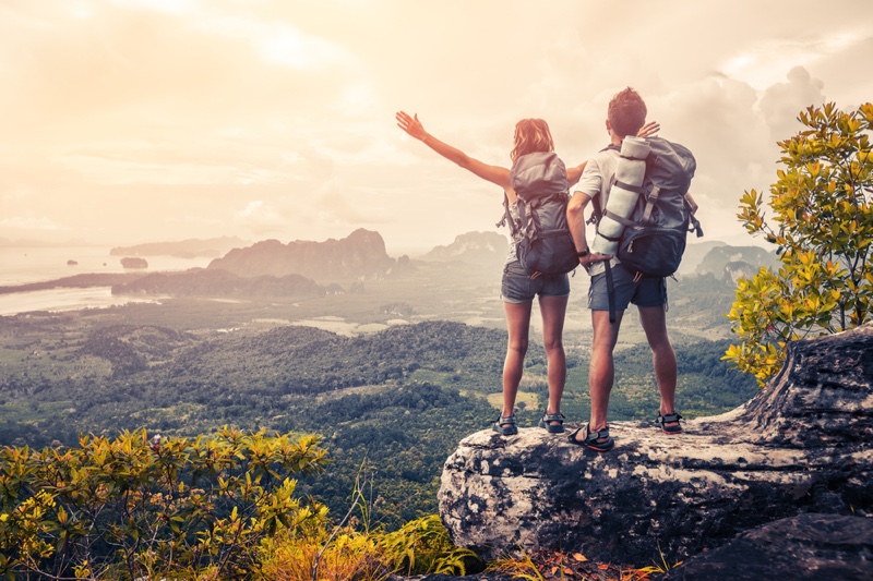 Rock Climbing Mountain Couple Backpack