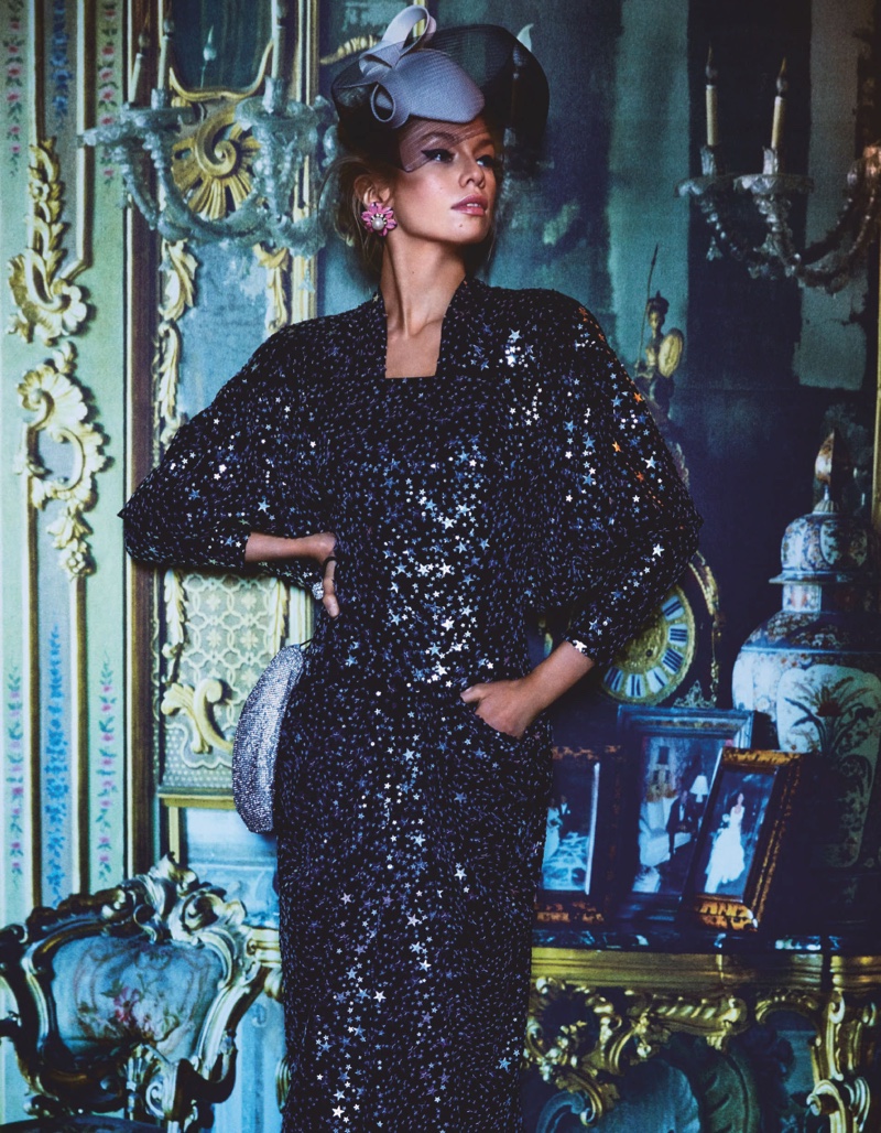 Stella Maxwell Takes On Opulent Looks for Vogue Japan