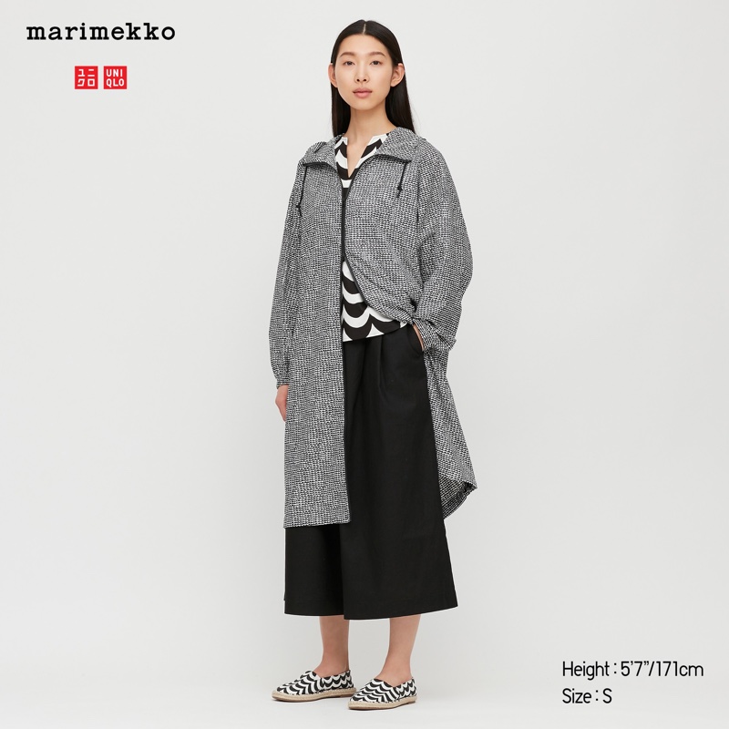 Uniqlo x Marimekko Pocketable Long Parka in Black $79.90