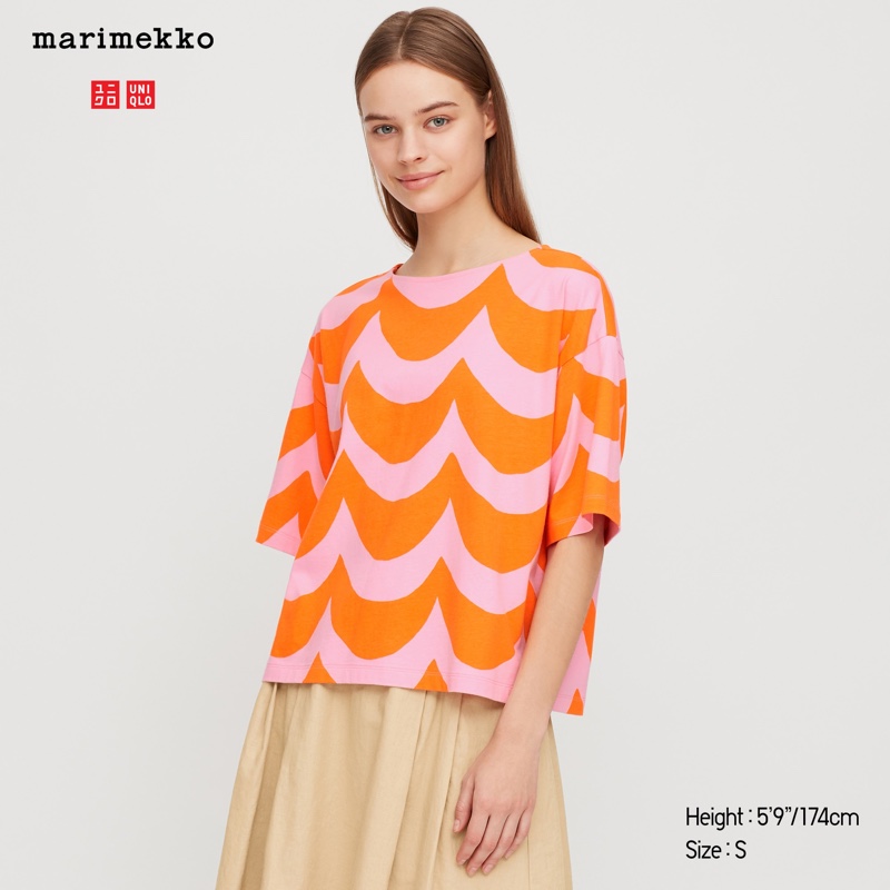 Uniqlo x Marimekko Short Sleeve T-Shirt in Orange $19.90