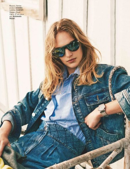 Vanessa Axente Poses in Cool Denim Looks for ELLE France Vanessa Axente Poses in Cool Denim Looks for ELLE France