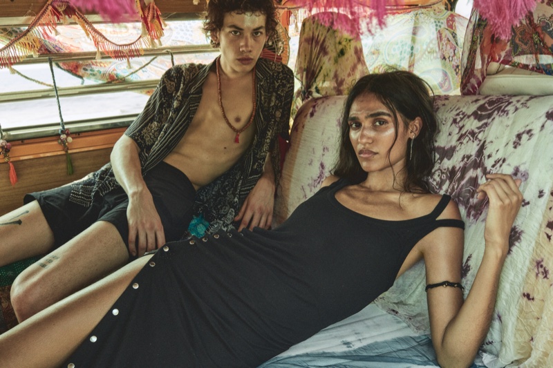 Magnus Villemoes and Hannah Wick star in AllSaints Instant Summer 2020 campaign.