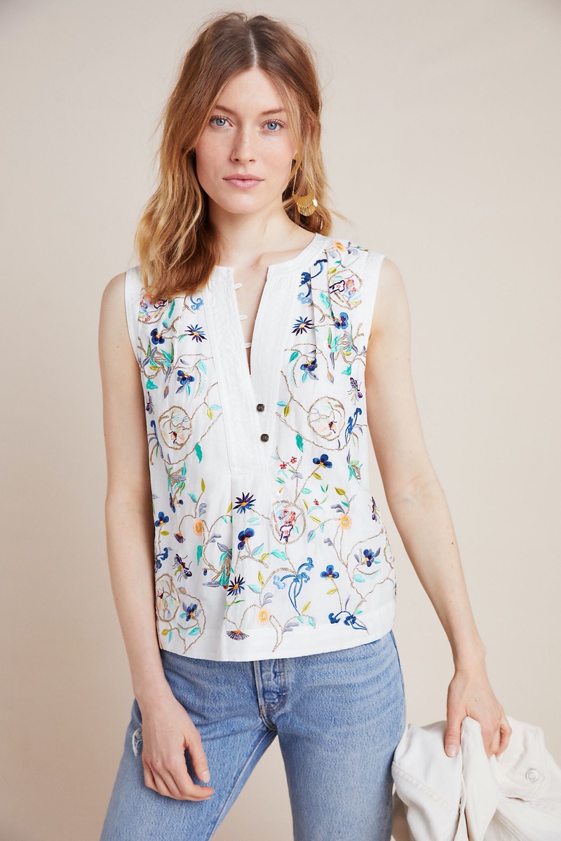 Anthropologie Isolde Embroidered Blouse $168
