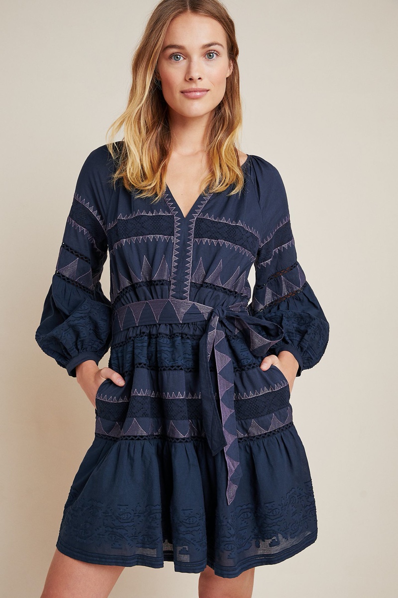 Anthropologie Skye Embroidered Mini Dress $178