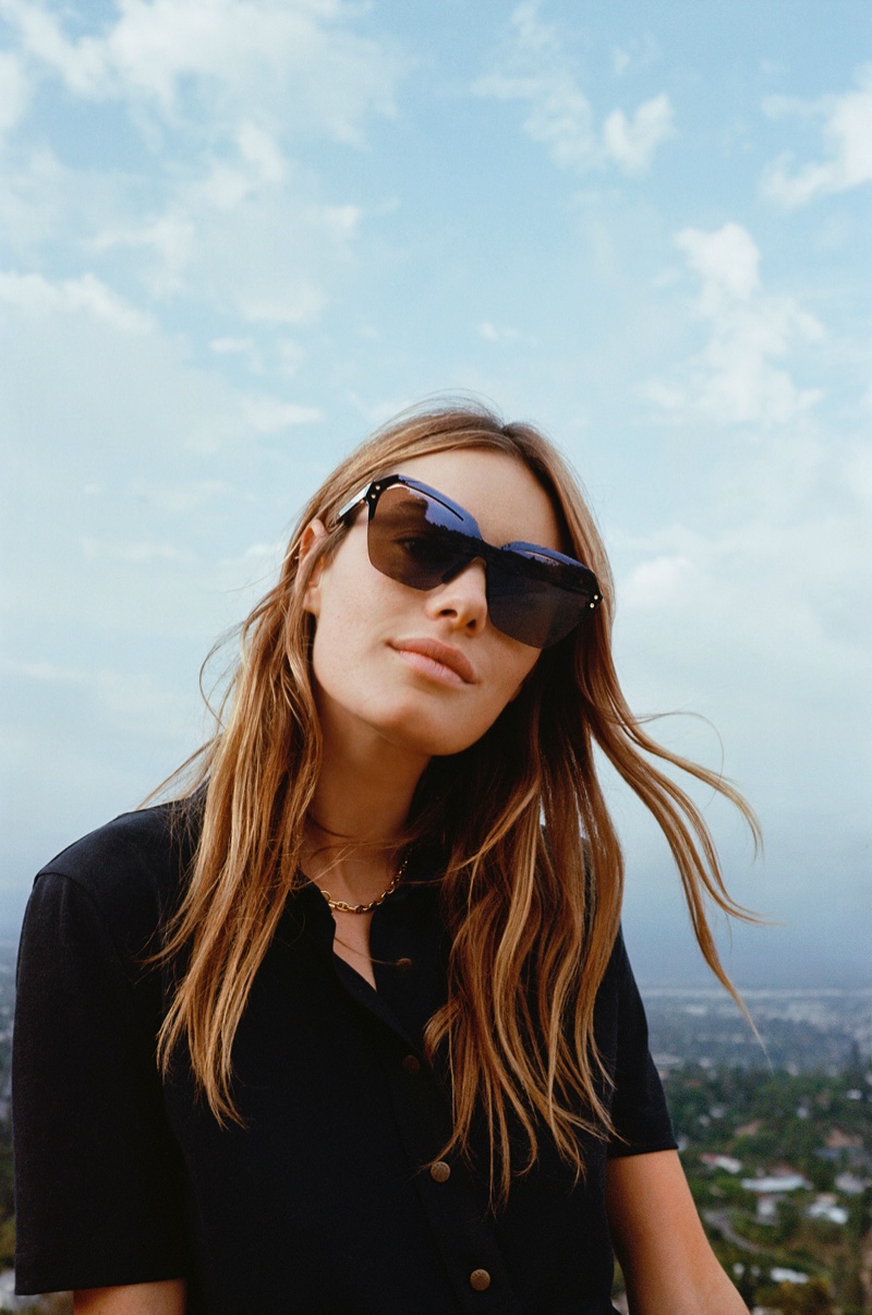 Model Camille Rowe appears in Rag & Bone Eyewear spring-summer 2020 campaign.