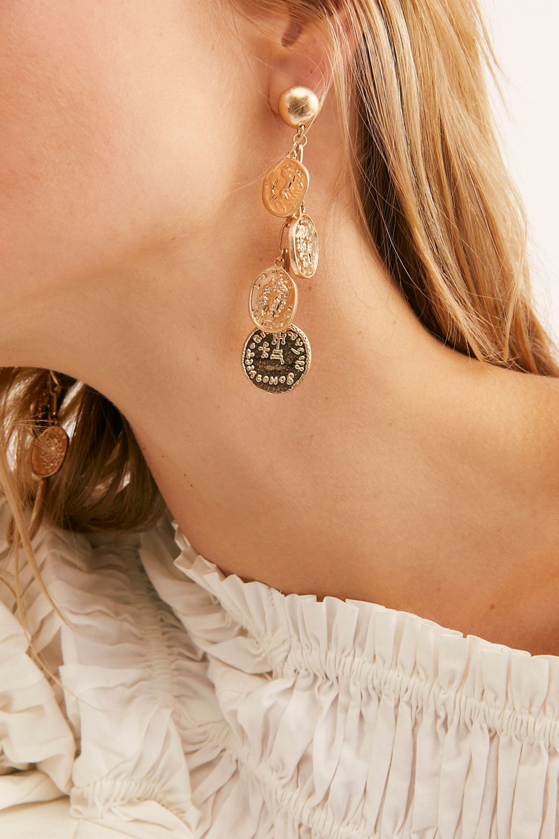 Free People Horizon Coin Earrings in Gold $38