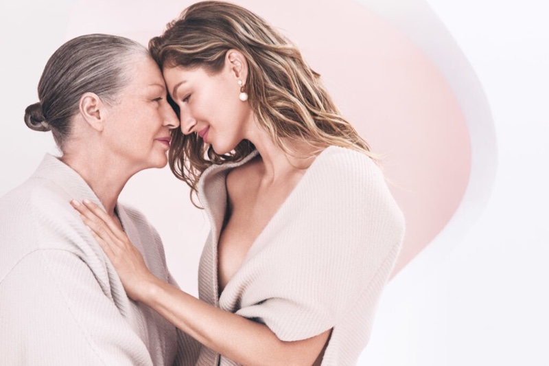 Supermodel Gisele Bundchen and mother Vania pose for Dior Capture Totale campaign.