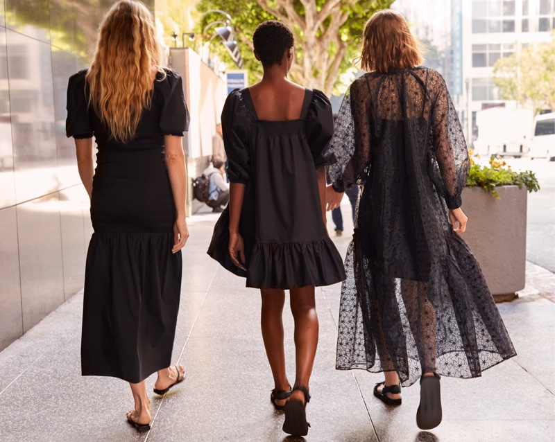 Black dresses stand out in H&M Conscious Summer 2020 campaign.