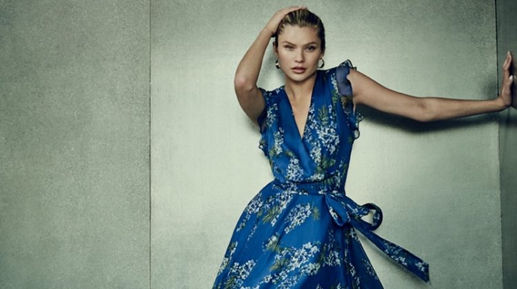 Dazzling in blue, Josie Canseco fronts Vince Camuto spring-summer 2020 campaign.