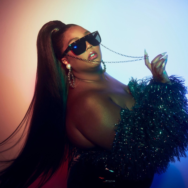 Singer Lizzo collaborates with Quay Australia on Jaded sunglasses.