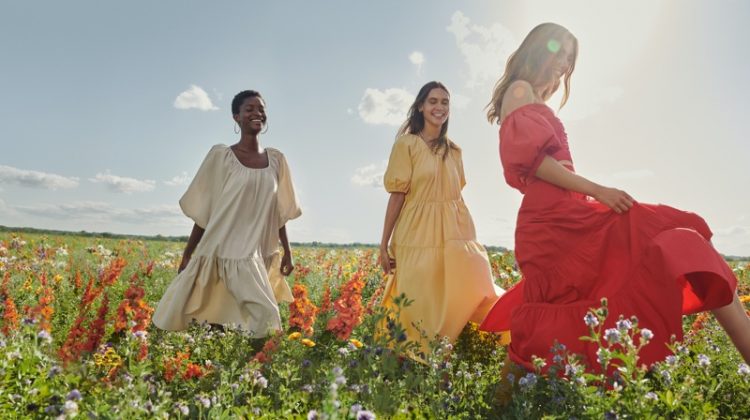 Oumie Jammeh, Kaya Wilkins and Andreea Diaconu star in Mango Life in Bloom summer 2020 campaign.