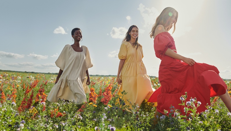 Oumie Jammeh, Kaya Wilkins and Andreea Diaconu star in Mango Life in Bloom summer 2020 campaign.