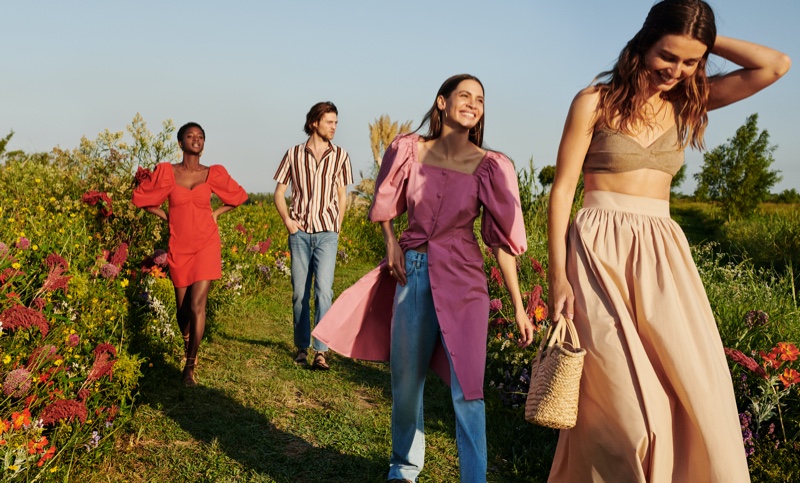 Outdoor styles are featured in Mango Life in Bloom summer 2020 campaign.