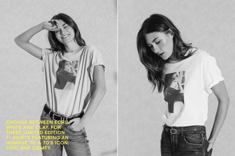 Massimo Dutti x Jane Birkin t-shirt collection unveiled.