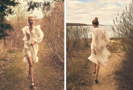 Heloise Guerin Models Massimo Dutti's Romantic Spring Designs Heloise Guerin wears romantic styles in Massimo Dutti A New Lightness editorial.