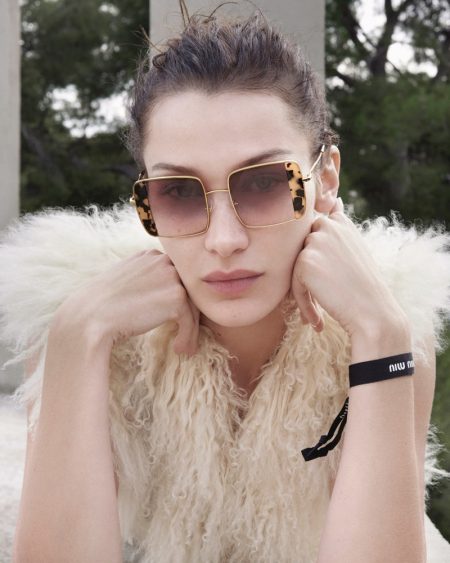 Bella & Lila Charm in Miu Miu Eyewear Spring 2020 Campaign Bella Hadid stars in Miu Miu eyewear spring-summer 2020 campaign.