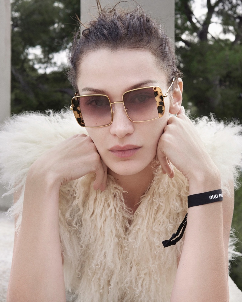 Bella Hadid stars in Miu Miu eyewear spring-summer 2020 campaign.
