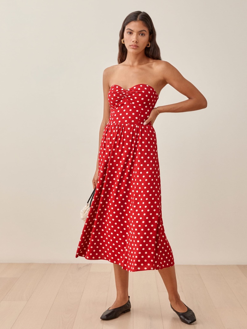 Reformation Aymeline Dress in Campari $248