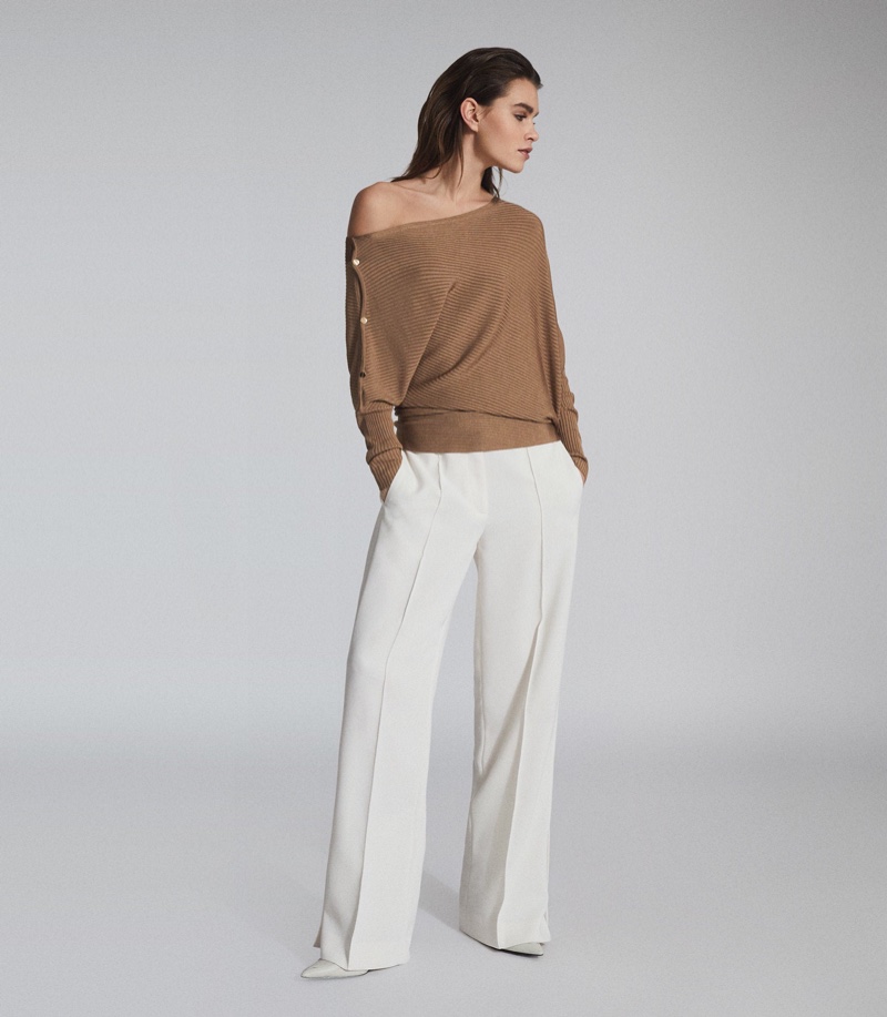 Reiss Bloor Ribbed Asymmetric Top $245