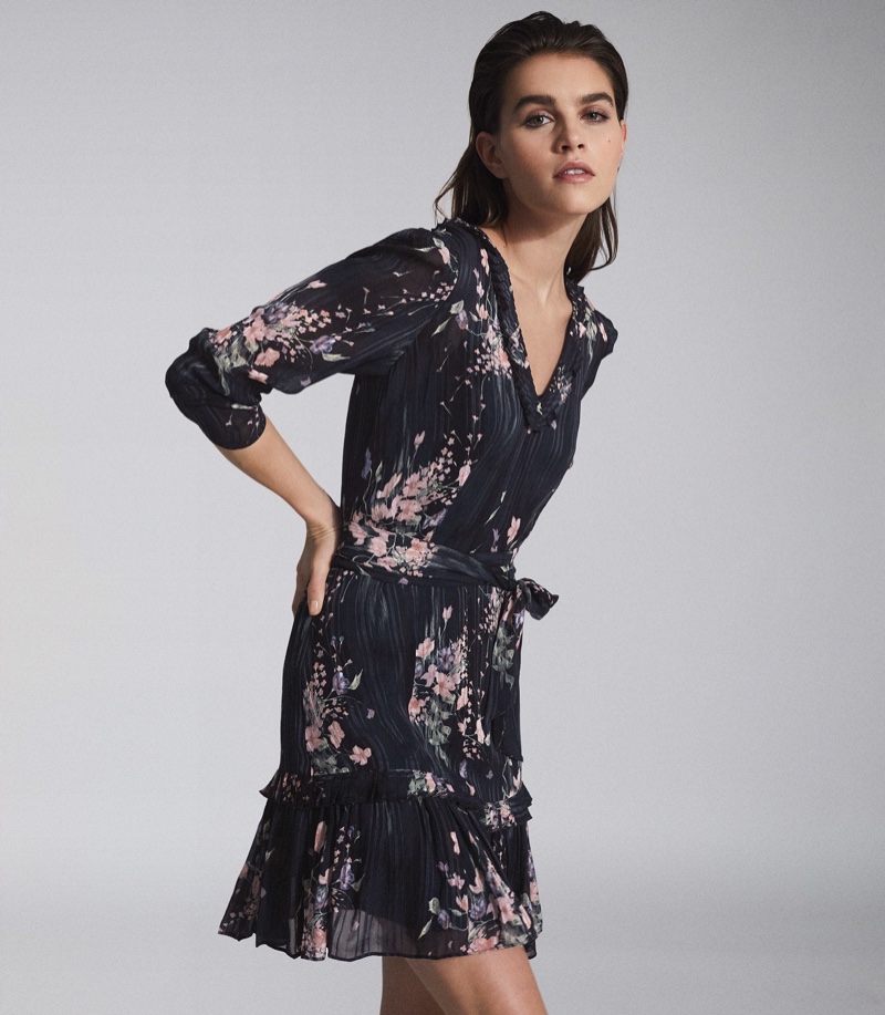 Reiss Shannon Floral Printed Midi Dress $345