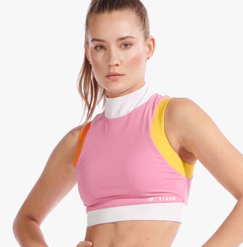 STAUD x New Balance Crop Top in Pink Orchid $69.99