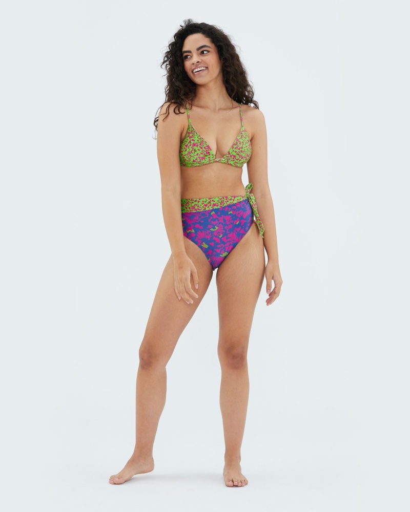 Summersalt x Tanya Taylor The Triangle Bikini Top $65 & The Tie Belted High Leg High Rise Bottom $60