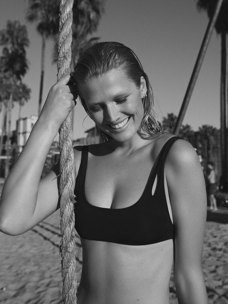 Toni Garrn is all smiles in allSisters 2020 swimwear designs.