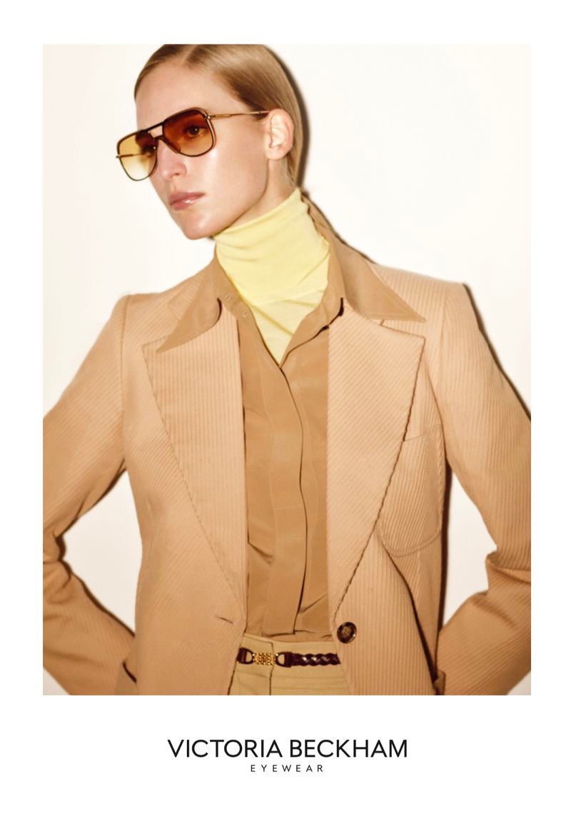 Vanessa Axente strikes a pose in Victoria Beckham Eyewear spring-summer 2020 campaign.