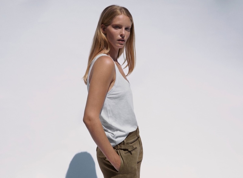 Abby Champion embraces a casual look from Zara's summer collection.