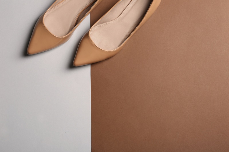 Brown Flats Shoes Background