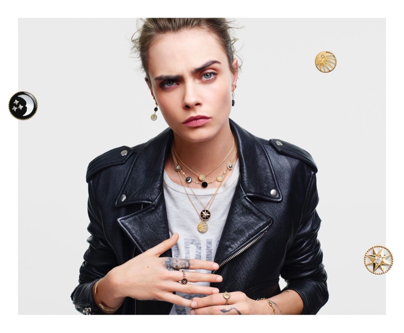 Cara Delevingne Dior Lucky Charms Jewelry Campaign